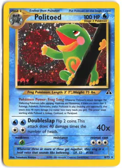 Politoed 8/75 Holo Rare Neo Discovery Pokemon - Image 1