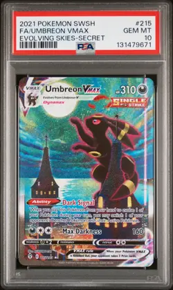 2021 POKEMON SWORD & SHIELD EVOLVING SKIES SECRET FULL ART/UMBREON VMAX PSA 10 - Image 1