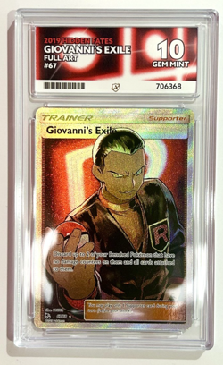 Giovannis Exile 67/68 Hidden Fates English Pokemon Card Rare Ultra ACE Graded 10 - Image 1