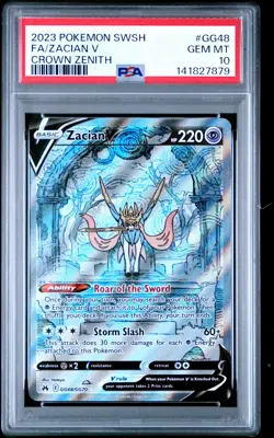 PSA 10 Zacian V GG48/GG70 Sword Shield Crown Zenith Pokemon - Image 1