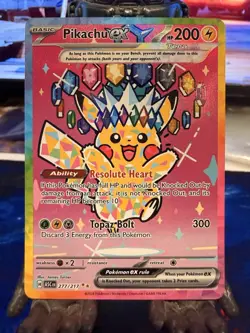 Pikachu ex 277/217 ASC EN: Tera Ability Basic Holo English Pokemon TCG Card - Image 1