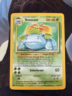 Pokemon TCG Venusaur Base Set Holo Unlimited Rare Card 15/102 - Image 1