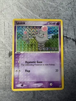 Pokemon Card - Spoink Deoxys 76/107 Reverse Holo Stamped - Image 1