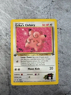 🔥Erika’s Clefairy Pokemon Card 40/132 Gym Challenge 1st Edition Non-Holo -LP - Image 1