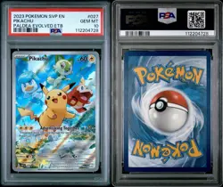 Pokemon TCG Pikachu Illustration Paldea Evolved ETB Promo Card 027 PSA 10 - Image 3