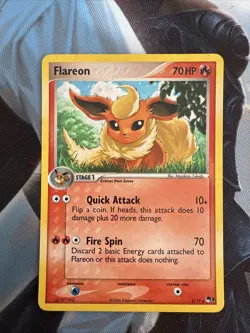 Pokemon TCG Flareon Holo Rare Card 2/17 Pop Series 3 Promo LP - Image 1