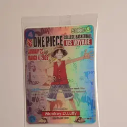 2026 One Piece Monkey D. Luffy US Voyage UH College Basketball Promo Card SEALED - Image 3