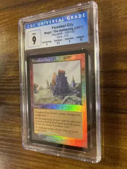 MTG✨FORSAKEN CITY FOIL✨Planeshift CGC Quad 9’s++ MINT RARE Land 2001 LOW POP ! - Image 4