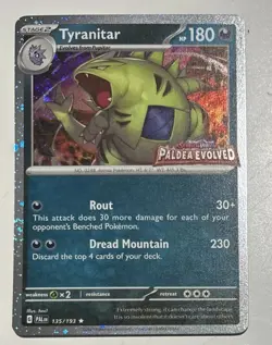 Pokemon Tyranitar 135/193 STAMPED Paldea Evolved Special Collection PROMO NM TCG - Image 1