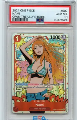 2024 One Piece Nami ST01-007 Wings of the Captain Treasure Rare OP06 PSA 10 Gem - Image 1
