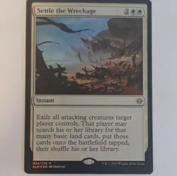MTG Foil Settle the Wreckage Rare Instant Ixalan White Card 034/279 EN - Image 1