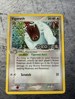 Pokemon Card - Vigoroth Stamped Deoxys 50/107 Reverse Holo - Image 1