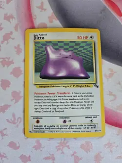 Pokemon TCG Ditto 3/62 Fossil Holo Rare Unlimited Trading Card - Image 1