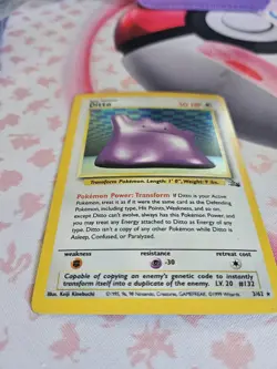 Pokemon TCG Ditto 3/62 Fossil Holo Rare Unlimited Trading Card - Image 4