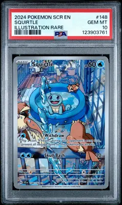 Pokemon TCG Squirtle 148/142 Stellar Crown Illustration Rare PSA 10 - Image 1