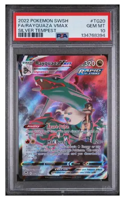 2022 POKEMON SWORD & SHIELD SILVER TEMPEST #TG20 FA/RAYQUAZA VMAX PSA 10 - Image 1