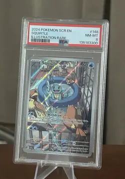 2024 Pokemon SCR EN STELLAR CROWN Illustration RARE Squirtle PSA 8 🔥🔥🔥 - Image 1