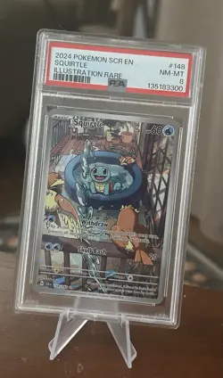 2024 Pokemon SCR EN STELLAR CROWN Illustration RARE Squirtle PSA 8 🔥🔥🔥 - Image 2