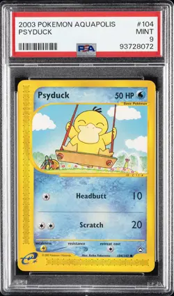 2003 POKEMON AQUAPOLIS #104 PSYDUCK PSA 9 - Image 1
