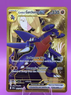 Pokemon TCG Destined Rivals Cynthia's Garchomp EX Card 241/182 Near Mint Gold - Image 1