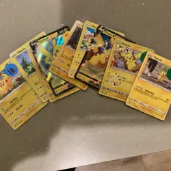 9 Card Pikachu Lot Tons of Great Cards Pokemon TCG Prices - 10,98,7,5,5,3,2,1 - Image 1
