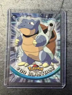 1999 Topps Pokemon TV Animation Series 1 Blastoise #9 Blue Logo Non Holo - Image 1