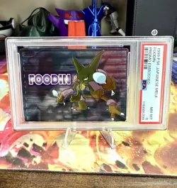 1999 Japanese Pokemon Alakazam Meiji Promo Embossed PSA 8 NM-MT - Image 1