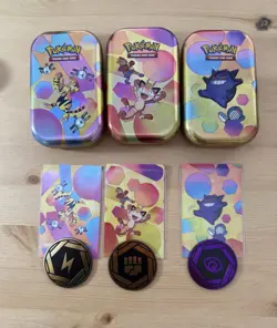 Pokemon 151 Mini Tins (3) EMPTY-NO PACKS, Complete Art Set Of Tins W/coin - Image 1
