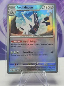 Archaludon Pokemon Prismatic Evolutions 070/131 Master Ball Pattern Holo NM - Image 1