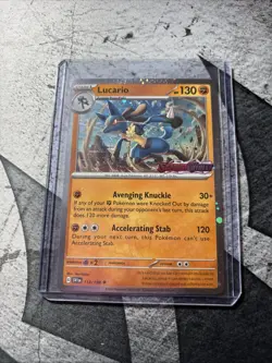 Pokemon Scarlet Violet Base Set #114/198 Lucario Cosmo Foil Stamped - Image 1