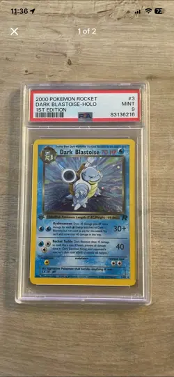 Pokemon Dark Blastoise Team Rocket 3/82 1st Edition Holo PSA 9 - Image 1