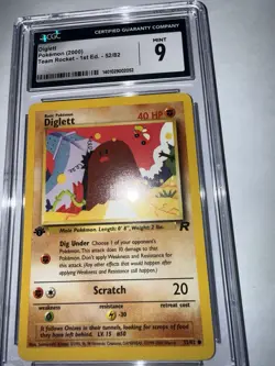 Pokemon TCG 2000 Diglett Team Rocket 1st Edition 52/82 CGC Mint 9 - Image 4