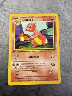 Pokemon TCG Charmeleon (Glutexo) Base Set 24/102 Regular 1st Edition GERMAN - Image 1