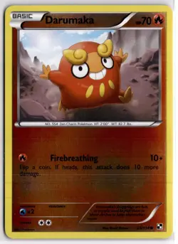 Darumaka 23/114 Black & White Base Reverse Holo Common Pokemon Card - Image 1