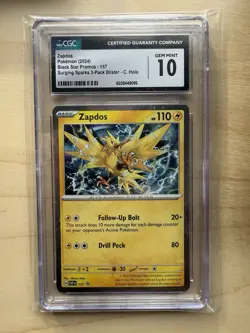 Pokemon Zapdos 157 Scarlet & Violet Promo Holo CGC 10 GEM MINT TCG Card - Image 1
