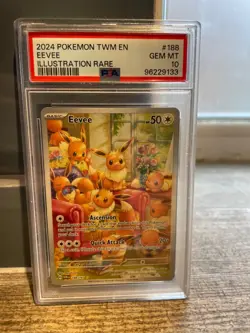 Pokemon TCG Eevee Card Twilight Masquerade 188/167 PSA 10 - Image 1