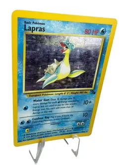 Vintage Pokemon Card Lapras 10/62 Fossil Holo Rare 1999 WOTC MP With Top loader - Image 2