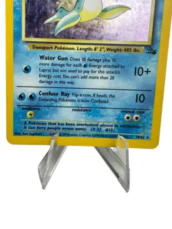 Vintage Pokemon Card Lapras 10/62 Fossil Holo Rare 1999 WOTC MP With Top loader - Image 4