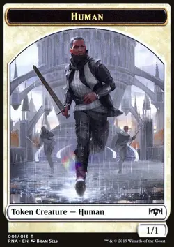 MTG Magic the Gathering Token - Human (1/296) Ravnica Allegiance LP - Image 1