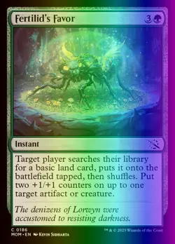 MTG Magic the Gathering Fertilid's Favor (186/526) March of the Machine NM FOIL - Image 1