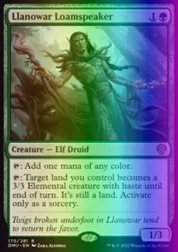 MTG Magic the Gathering Llanowar Loamspeaker (170/516) Dominaria United LP FOIL - Image 1