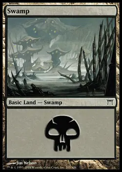 MTG Magic the Gathering Swamp (295/317) Champions of Kamigawa LP - Image 1