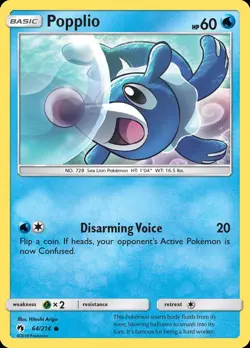 Pokemon Popplio (64/240) Lost Thunder LP - Image 1