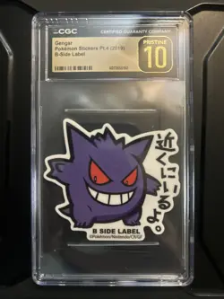 2019 POKEMON STICKERS PT. 4 B-SIDE LABEL GENGAR CGC 10 PRISTINE - Image 1