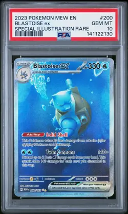 2023 POKEMON MEW EN-151 SPECIAL ILLUSTRATION RARE #200 BLASTOISE EX PSA 10 - Image 1