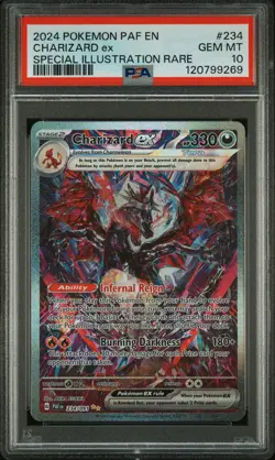 2024 POKEMON PAF EN-PALDEAN FATES SPECIAL ILLUSTRATION RARE CHARIZARD EX PSA 10 - Image 1