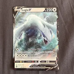 Pokemon Lugia v Full Art Holo Card 138/195 Sword & Shield Silver Tempest - Image 2
