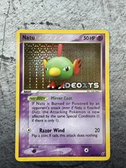 Pokemon TCG Natu Reverse Holo Stamped Card 66/107 2005 EX Deoxys - Image 1