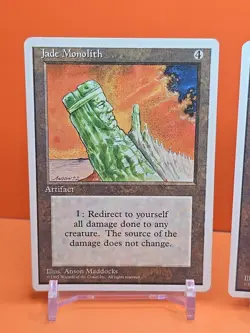 🟤🟤🟤 (3) 1995 Magic The Gathering JADE MONOLITH 4TH EDITION PLAYED 🟤🟤🟤 - Image 2