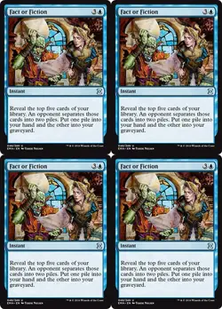 MTG MAGIC THE GATHERING - FACT OR FICTION X 4 - ETERNAL MASTERS - NEAR MINT! - Image 1